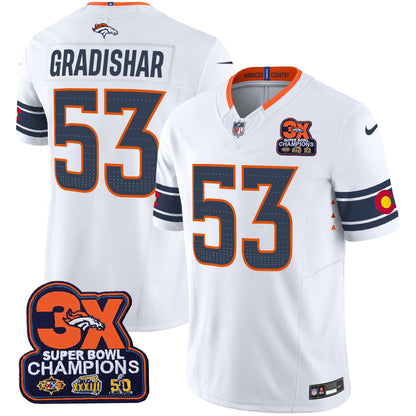 Men's Denver Broncos 3x Patch "Colorado Flag" Vapor Limited Jersey - All Stitched