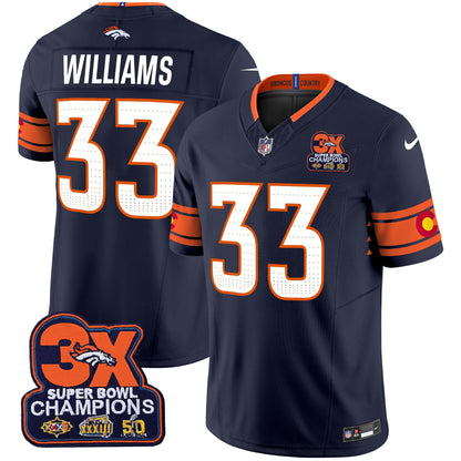 Men's Denver Broncos 3x Patch "Colorado Flag" Vapor Limited Jersey - All Stitched