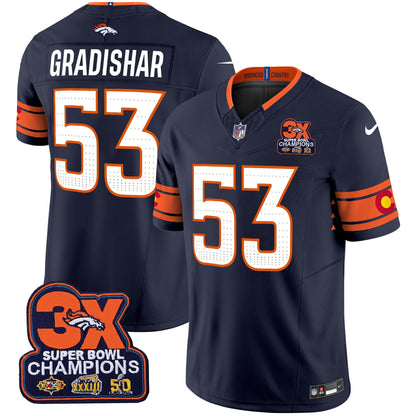 Men's Denver Broncos 3x Patch "Colorado Flag" Vapor Limited Jersey - All Stitched