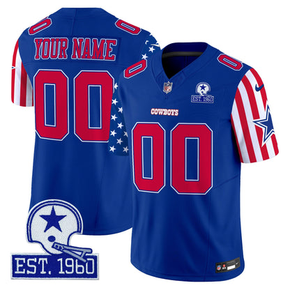 Cowboys American Style Vapor Limited Custom Jersey - All Stitched