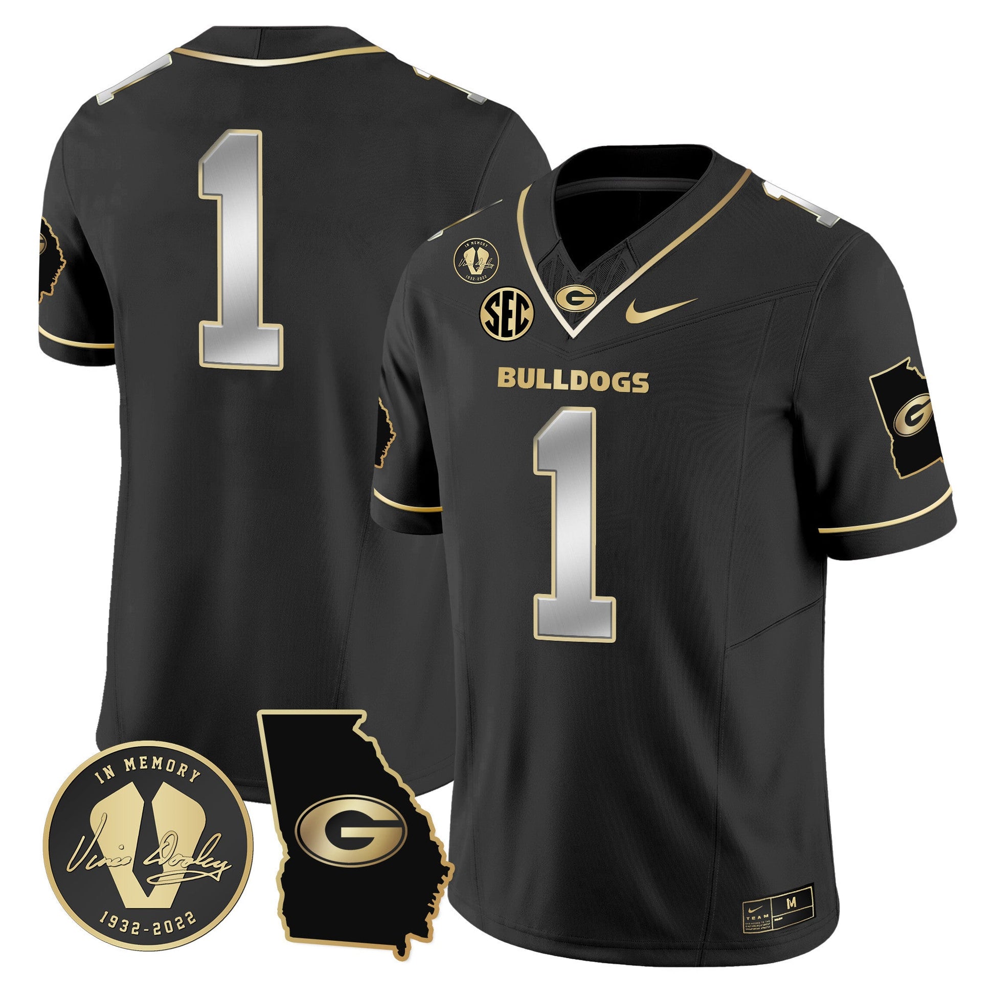 Men's Georgia Bulldogs 2024 Vapor Limited Jersey V3 - Georgia Map - All Stitched