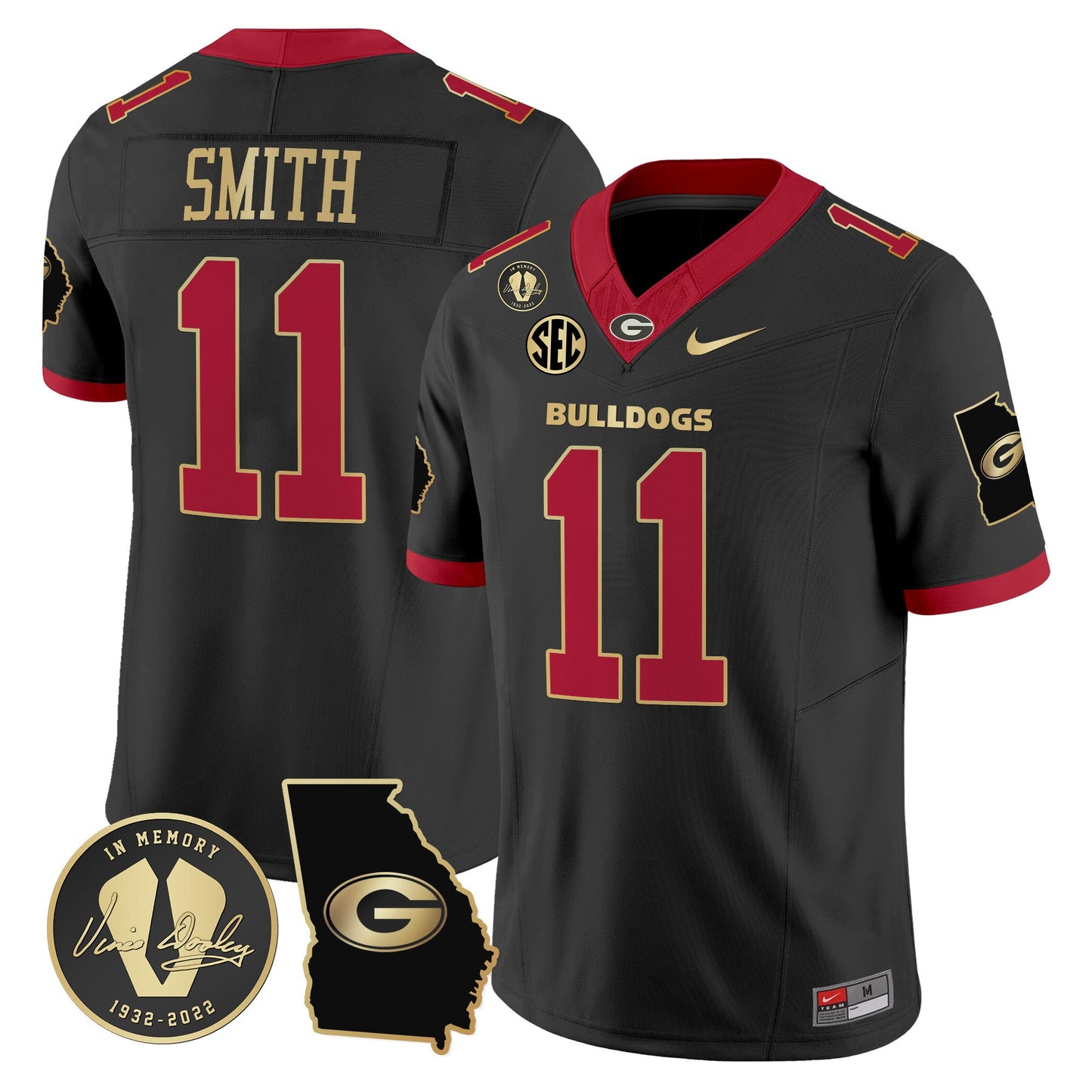 Men's Georgia Bulldogs 2024 Vapor Limited Jersey V3 - Georgia Map - All Stitched