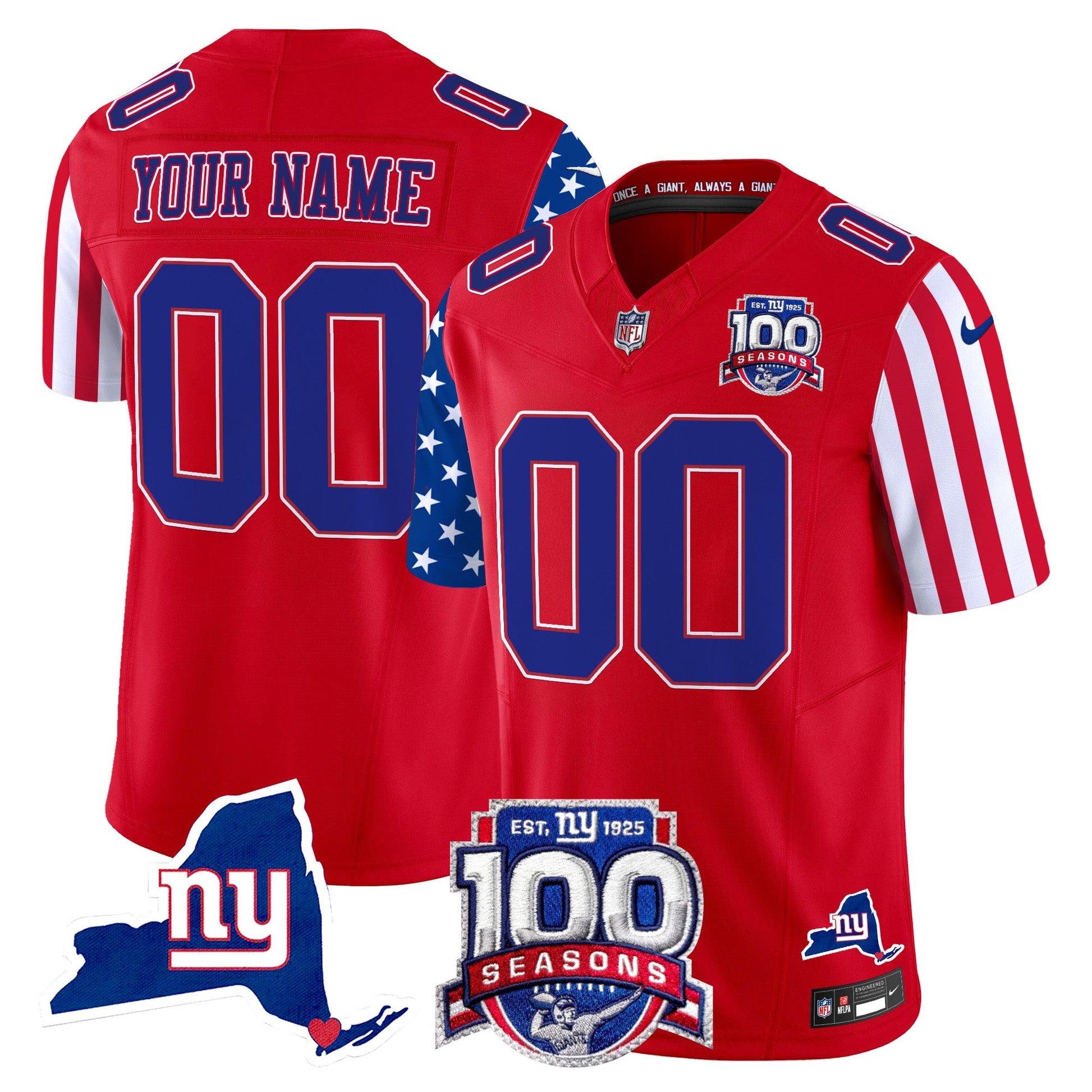 New York Giants American Style Vapor Limited Custom Jersey - All Stitched