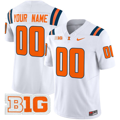 Illinois Fighting Illini 2025 Vapor Limited Custom Jersey - All Stitched