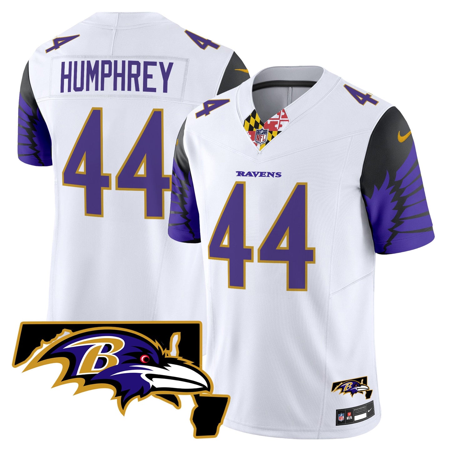 Men's Ravens Maryland Patch Vapor Limited Jersey V2 - All Stitched