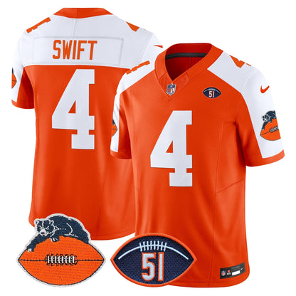 CHI Dick Butkus Patch Throwback Vapor Limited Jersey - All Stitched