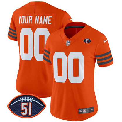 Chicago Bears Dick Butkus Patch Throwback Vapor Limited Custom Jersey - All Stitched