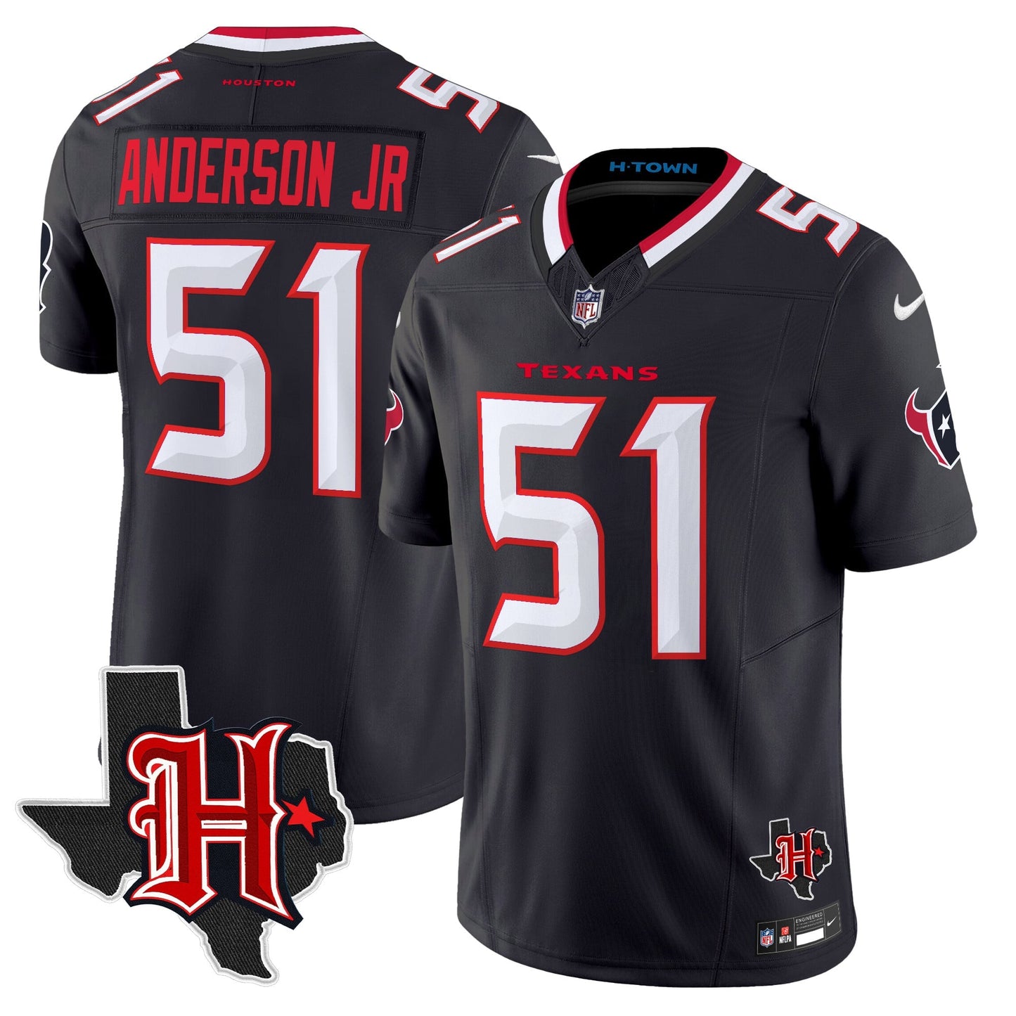 Men's Houston Texans 2026 Texas Patch Vapor Limited Jersey V5 - All Stitched