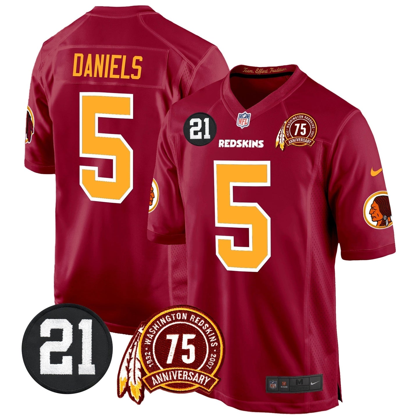 WR 75th & Sean Taylor Patch Game Jersey - All Stitched