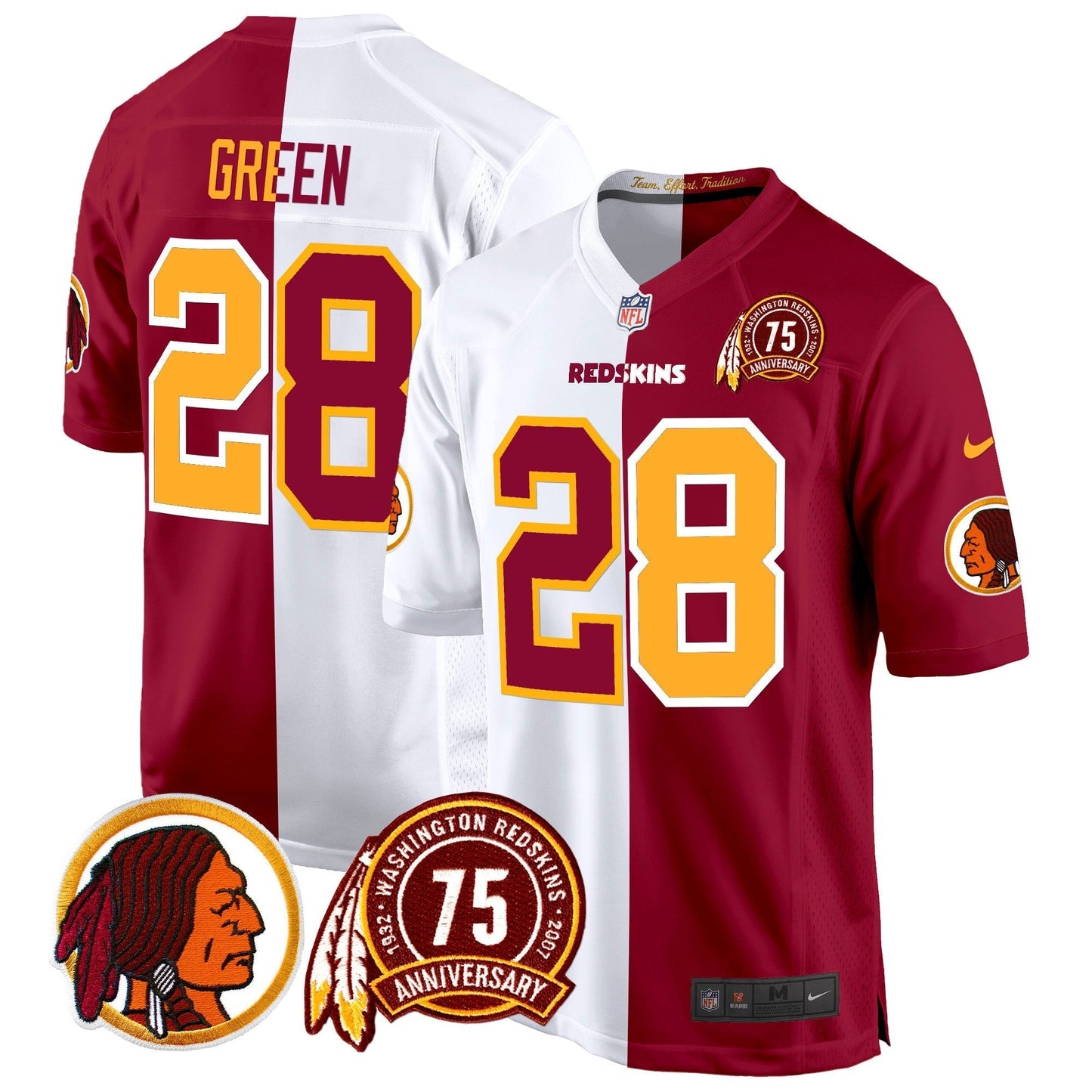 WR 75th Patch Throwback Game Jersey - All Stitched