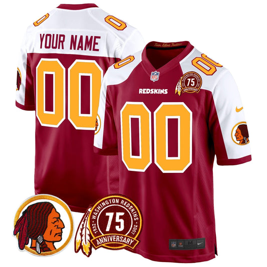 WR 75th Patch Throwback Game Custom Jersey - Stitched