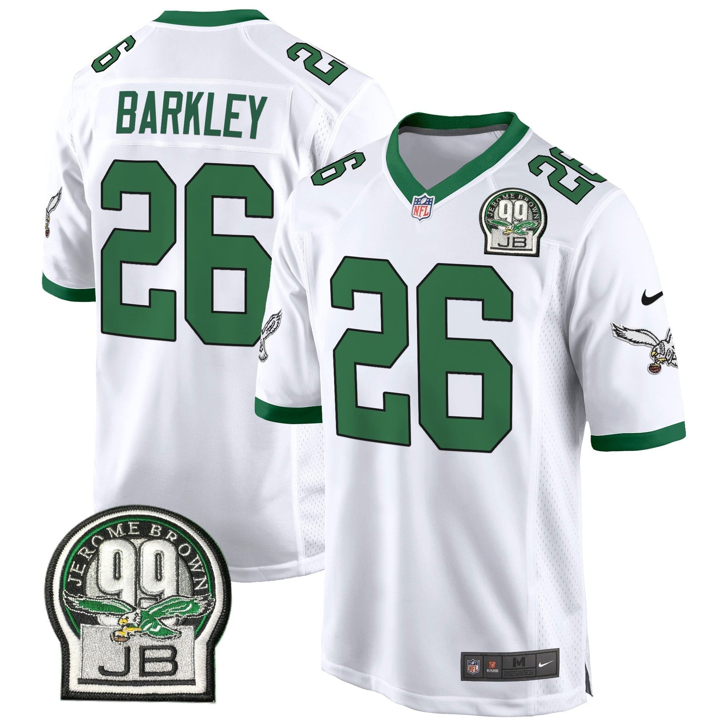 Eagles Jerome Brown Patch Kelly Green Alternate Game Jersey - All Stitched