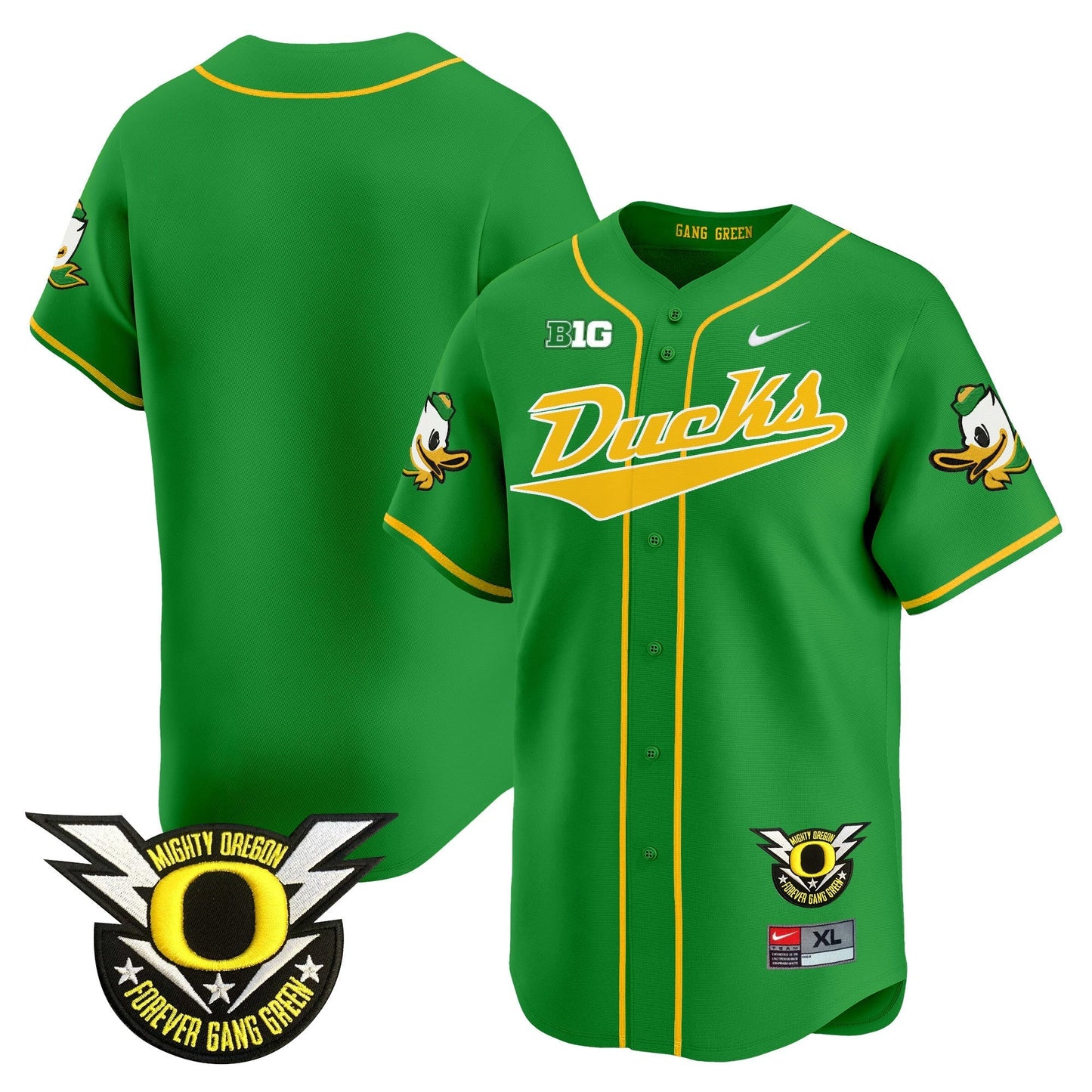ORE 2024 Forever Gang Green & BIG Patch Vapor Baseball Jersey - All Stitched