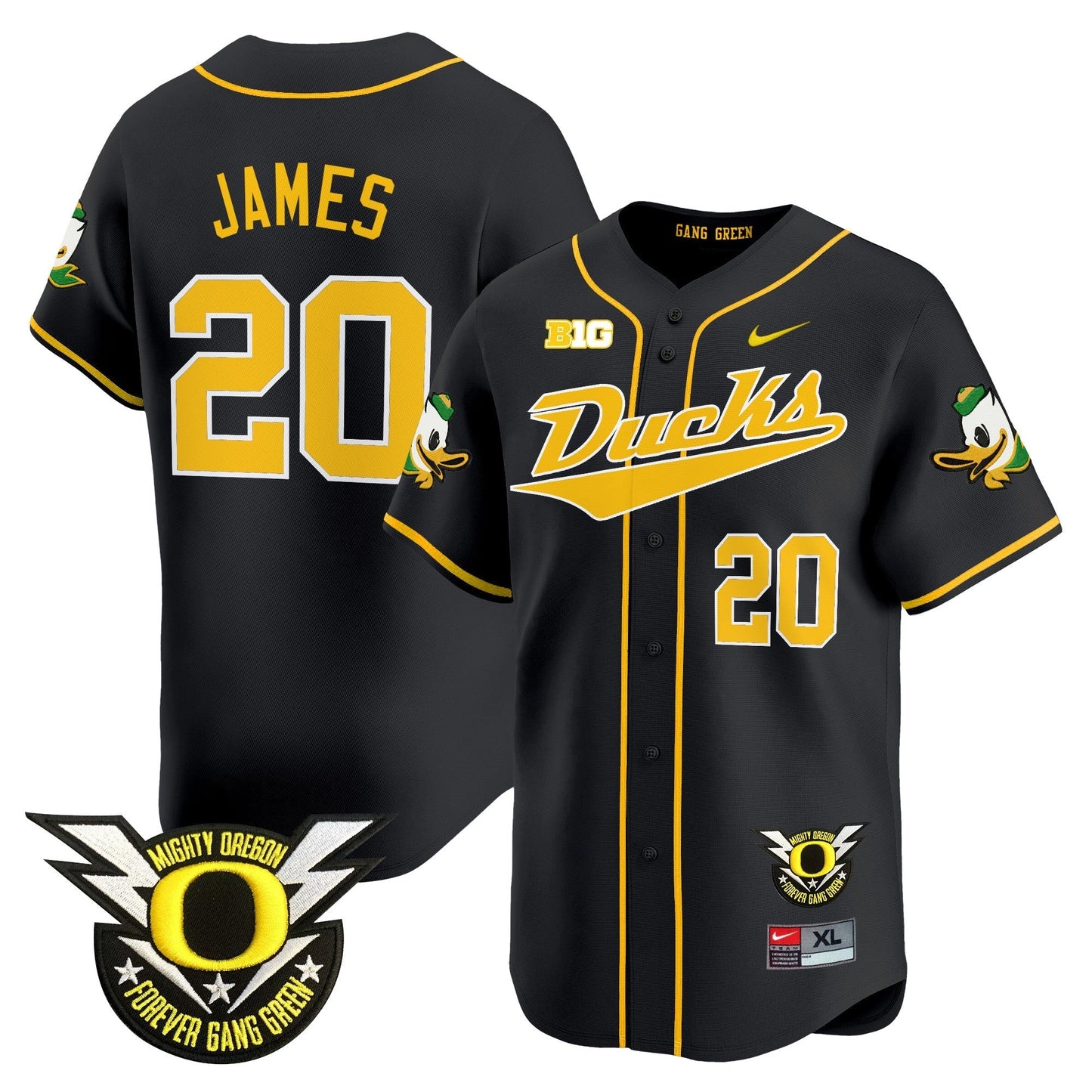 ORE 2024 Forever Gang Green & BIG Patch Vapor Baseball Jersey - All Stitched