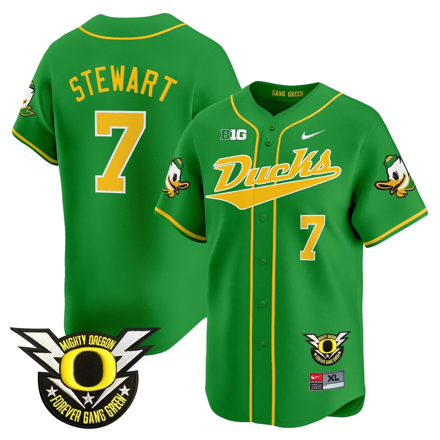 ORE 2024 Forever Gang Green & BIG Patch Vapor Baseball Jersey - All Stitched