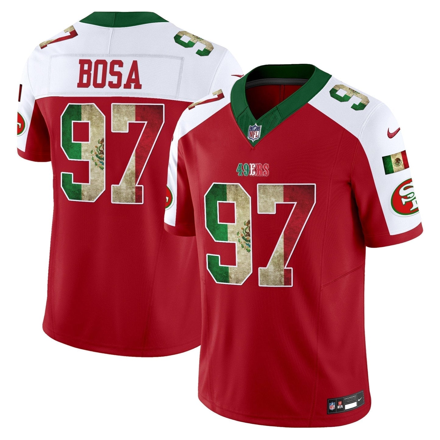 49ers Mexico 80th Anniversary & 5X Champs Jersey - Stitched