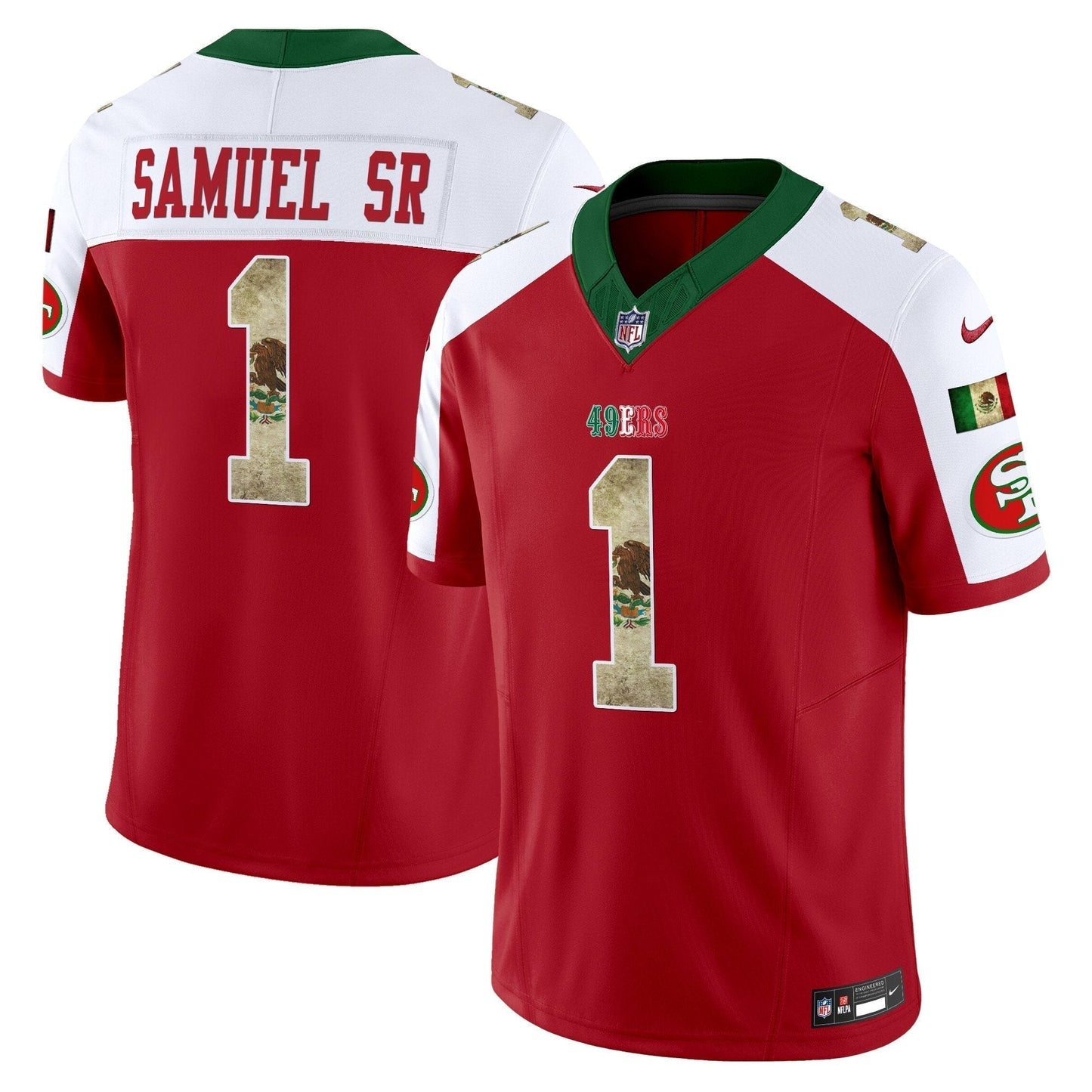 49ers Mexico 80th Anniversary & 5X Champs Jersey - Stitched
