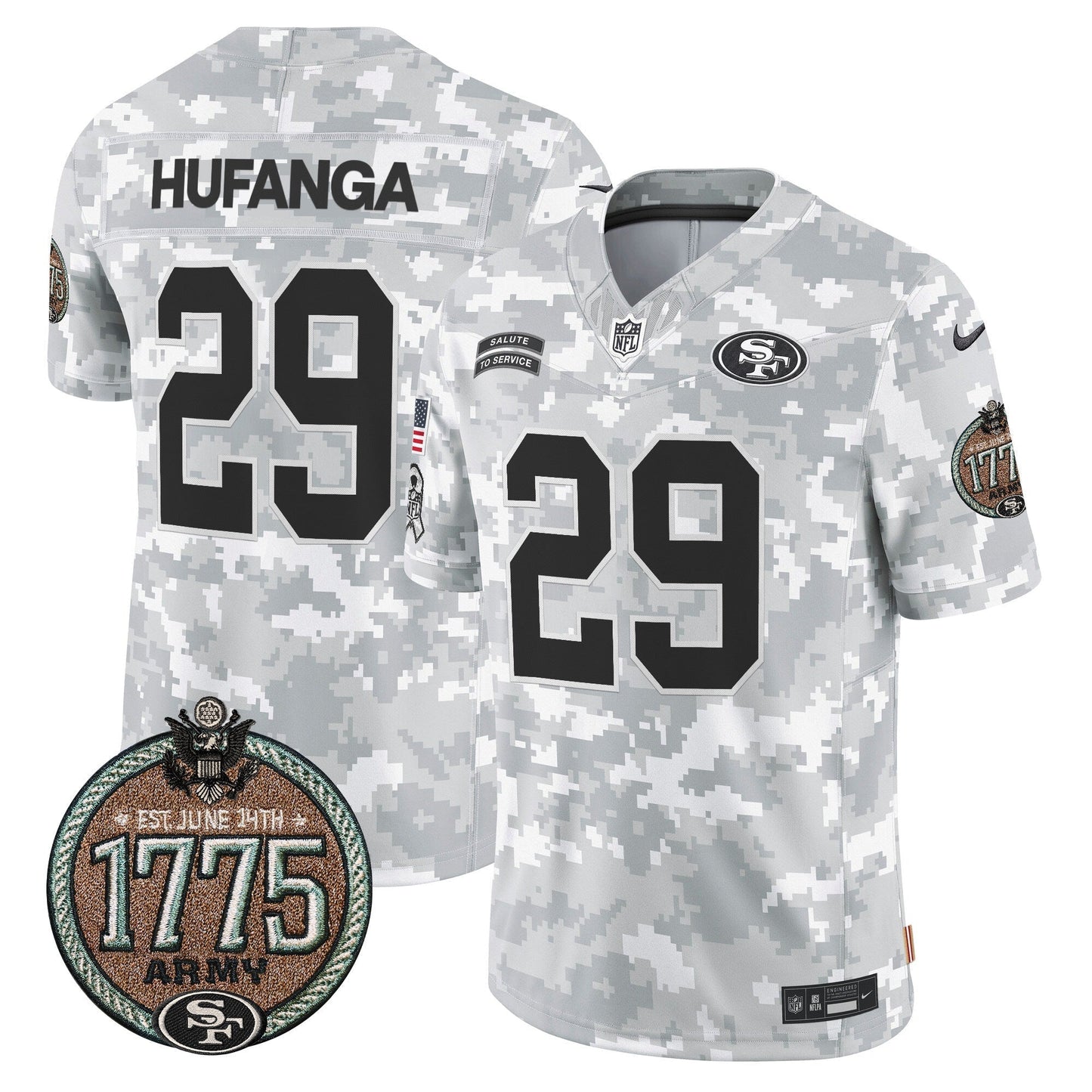 49ers 2024 Salute to Service Establishment Year Patch Vapor Limited Jersey - All Stitched