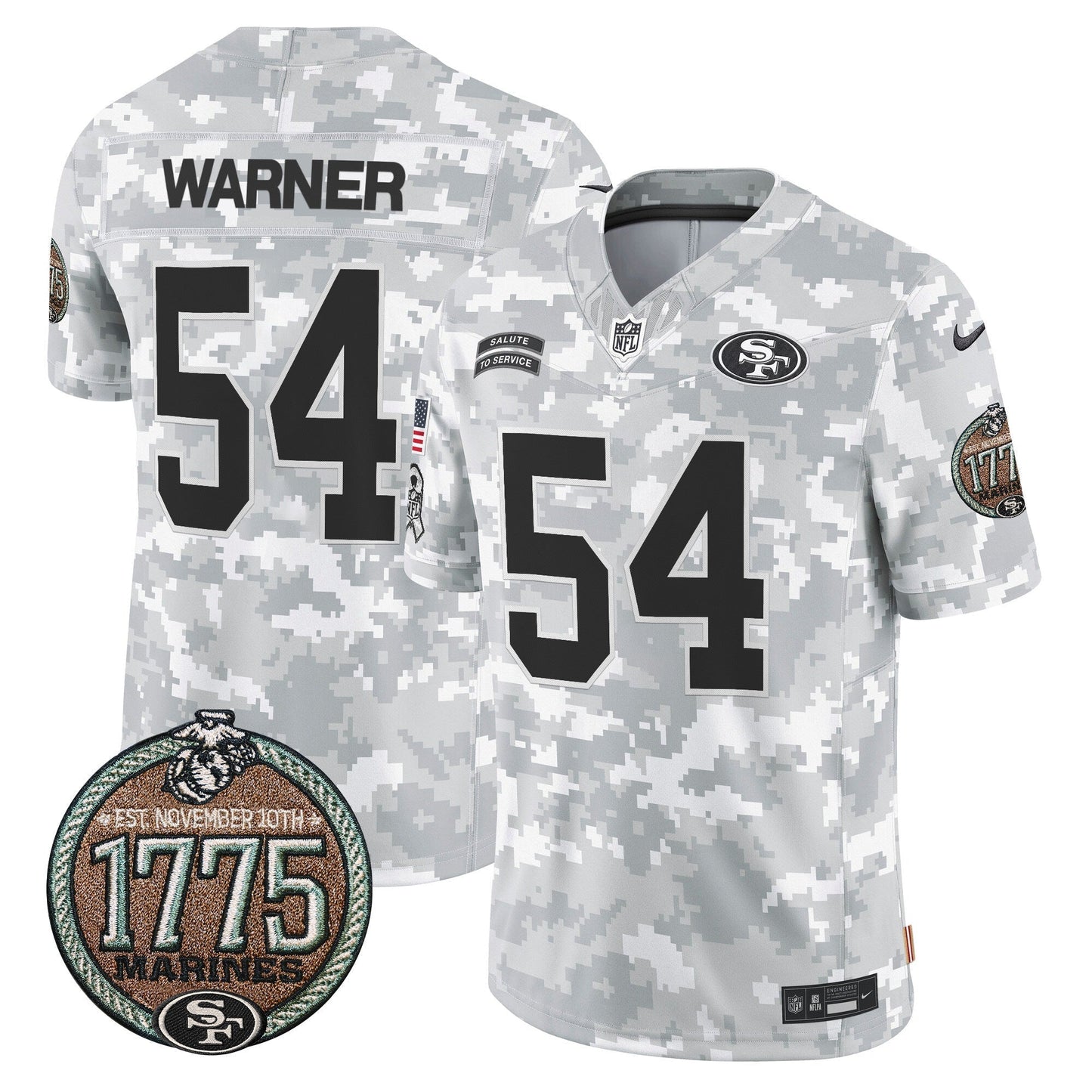 49ers 2024 Salute to Service Establishment Year Patch Vapor Limited Jersey - All Stitched