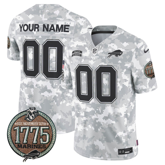 Bills 2024 Salute to Service Establishment Year Patch Vapor Limited Custom Jersey - Stitched