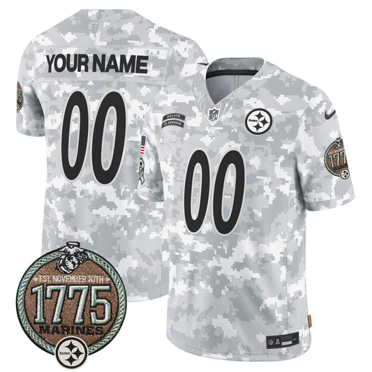 Steelers 2024 Salute to Service Establishment Year Patch Vapor Limited Custom Jersey - Stitched