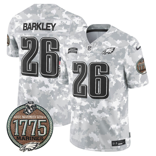 Eagles 2024 Salute to Service Establishment Year Patch Vapor Limited Jersey - Stitched