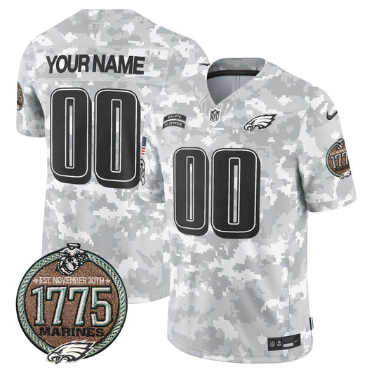 Eagles 2024 Salute to Service Establishment Year Patch Vapor Limited Custom Jersey - Stitched