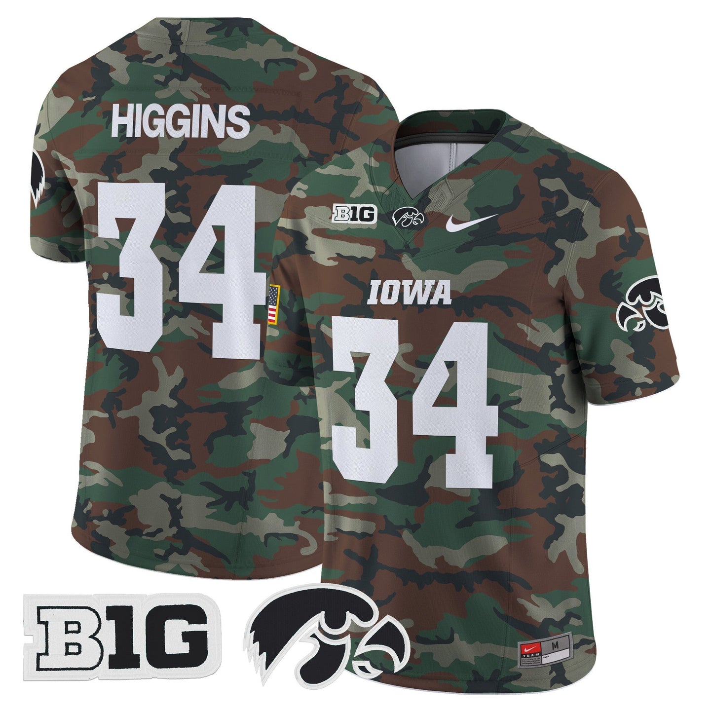 Iowa Hawkeyes 2024 Military Vapor Limited Jersey - All Stitched