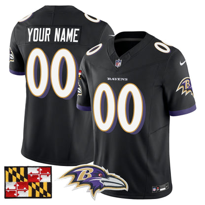 BAL 2024 Maryland Flag Vapor Limited Custom Jersey - All Stitched