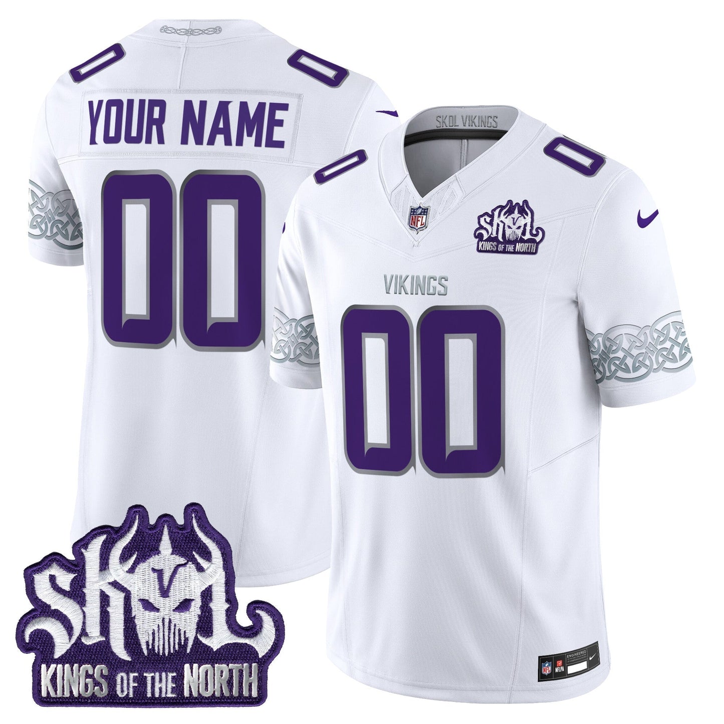 MIN King Of The North Patch Throwback Vapor Limited Custom Jersey V2 - All Stitched