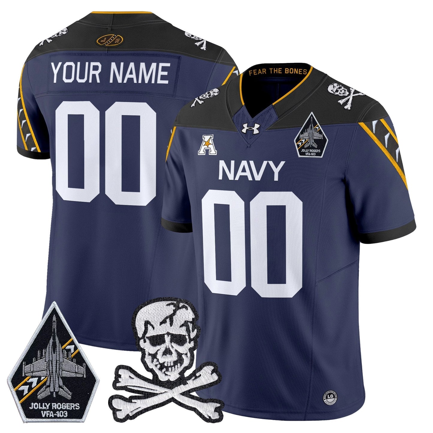 Navy MID 2024 Vapor Limited Custom Jersey - All Stitched