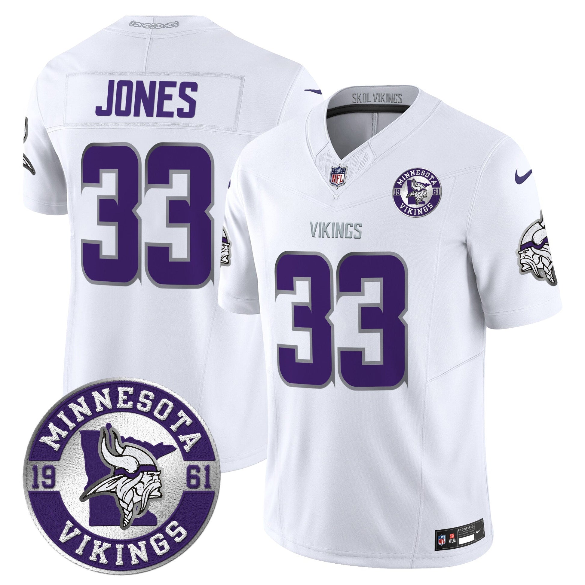 Men's Minnesota Vikings 2024 Vapor Limited Jersey - Est. 1961 Patch - All Stitched