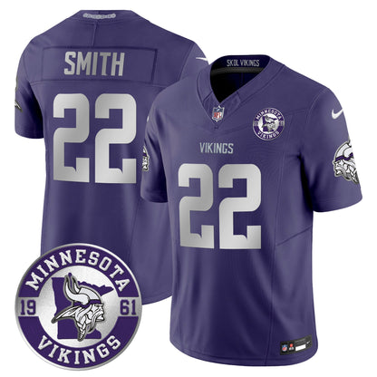 Men's Minnesota Vikings 2024 Vapor Limited Jersey - Est. 1961 Patch - All Stitched