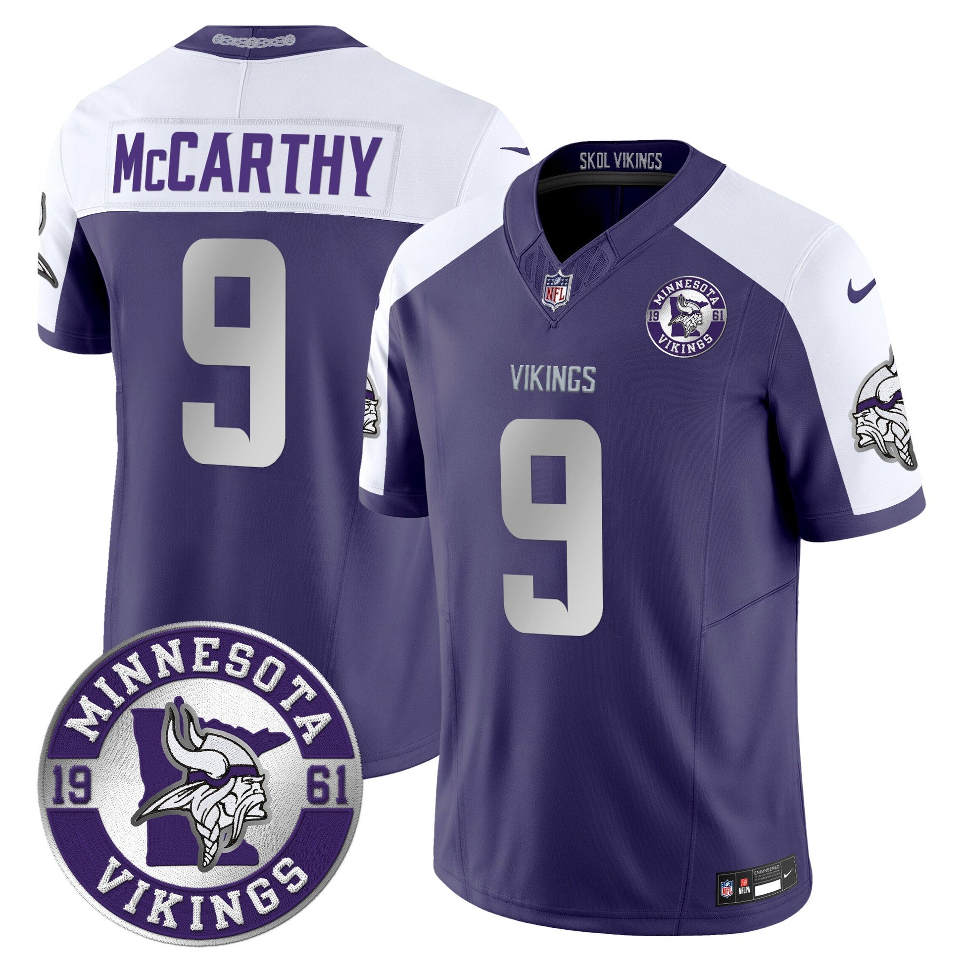 Men's Minnesota Vikings 2024 Vapor Limited Jersey - Est. 1961 Patch - All Stitched