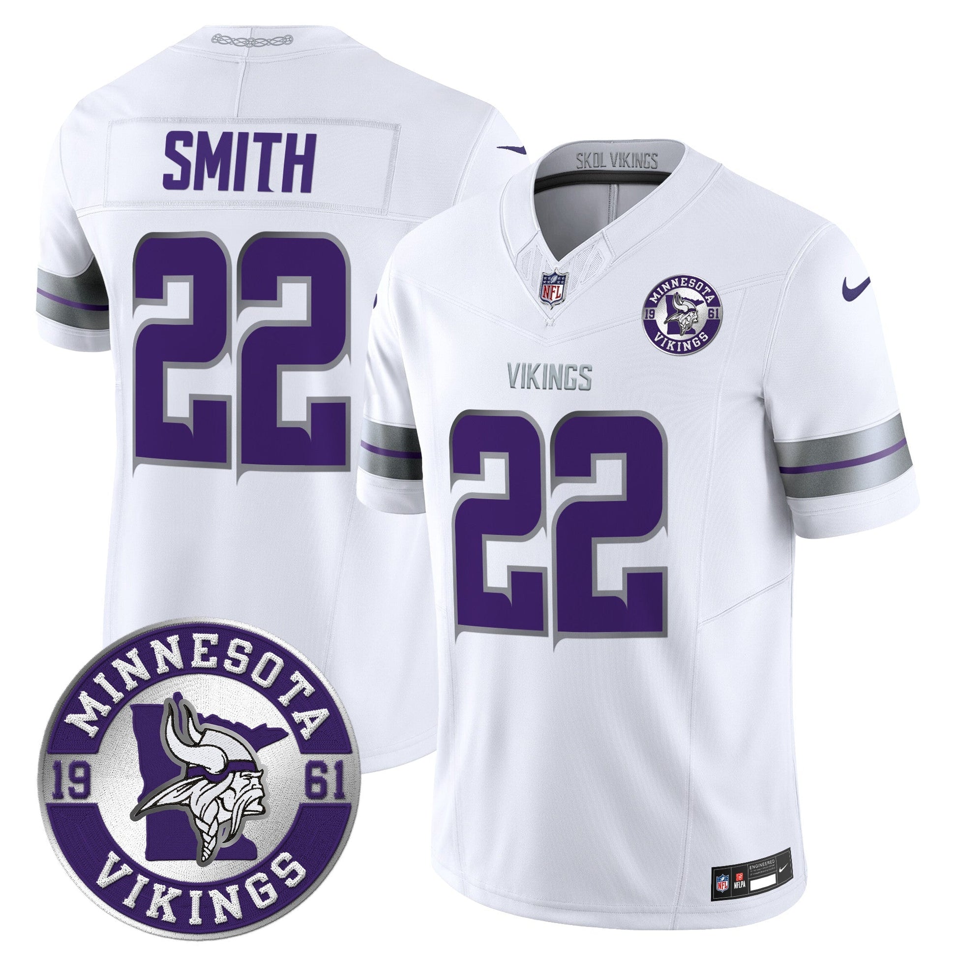 Men's Minnesota Vikings 2024 Vapor Limited Jersey - Est. 1961 Patch - All Stitched