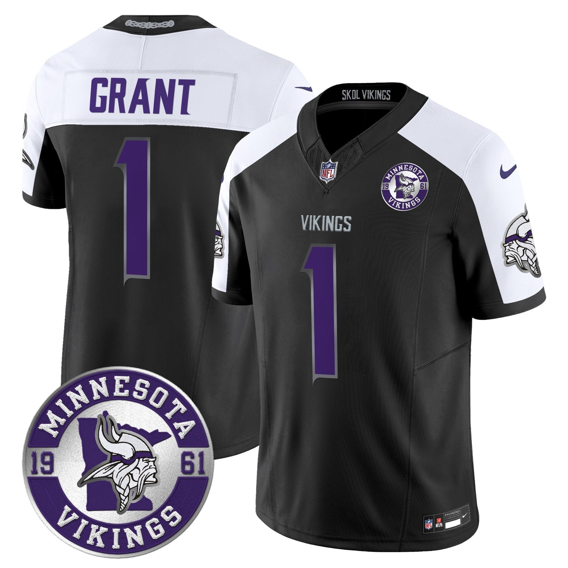 Men's Minnesota Vikings 2024 Vapor Limited Jersey - Est. 1961 Patch - All Stitched