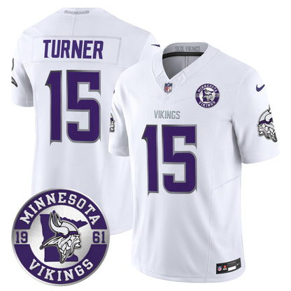 Men's Minnesota Vikings 2024 Vapor Limited Jersey V2 - Est. 1961 Patch - All Stitched