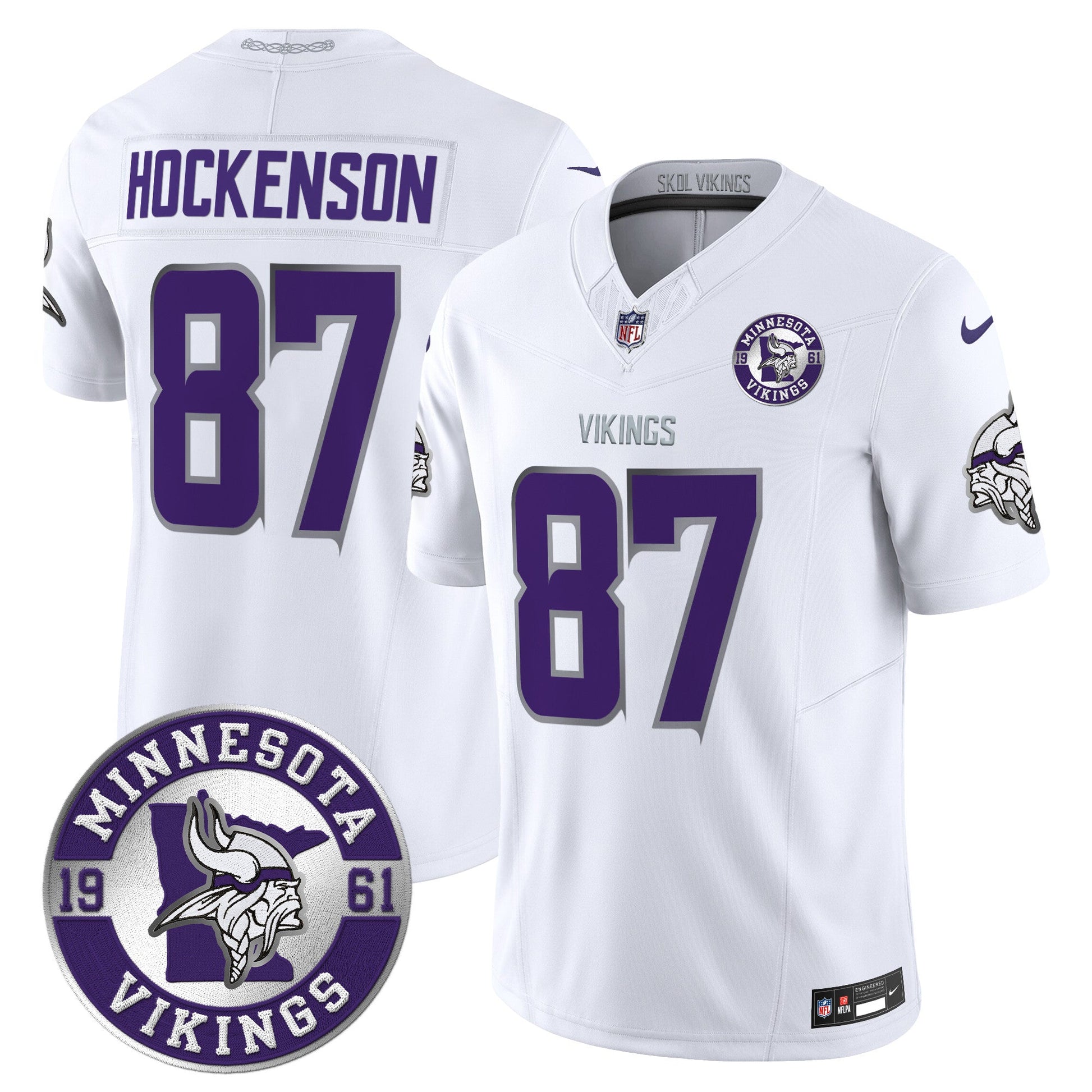 Men's Minnesota Vikings 2024 Vapor Limited Jersey V2 - Est. 1961 Patch - All Stitched