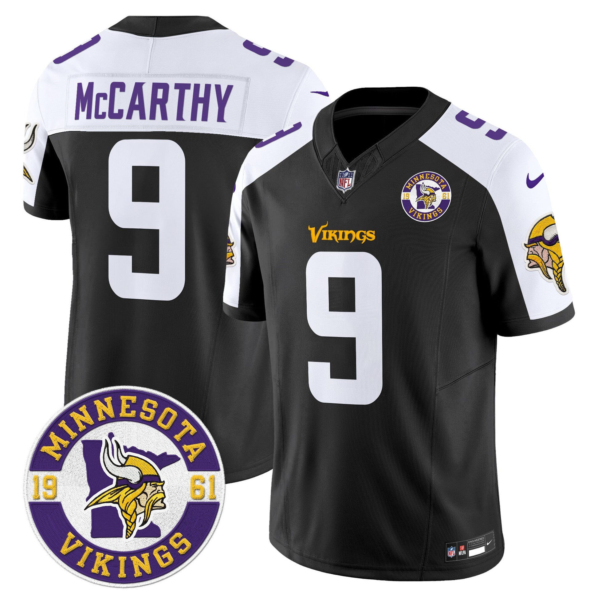 Men's Minnesota Vikings 2024 Vapor Limited Jersey V2 - Est. 1961 Patch - All Stitched