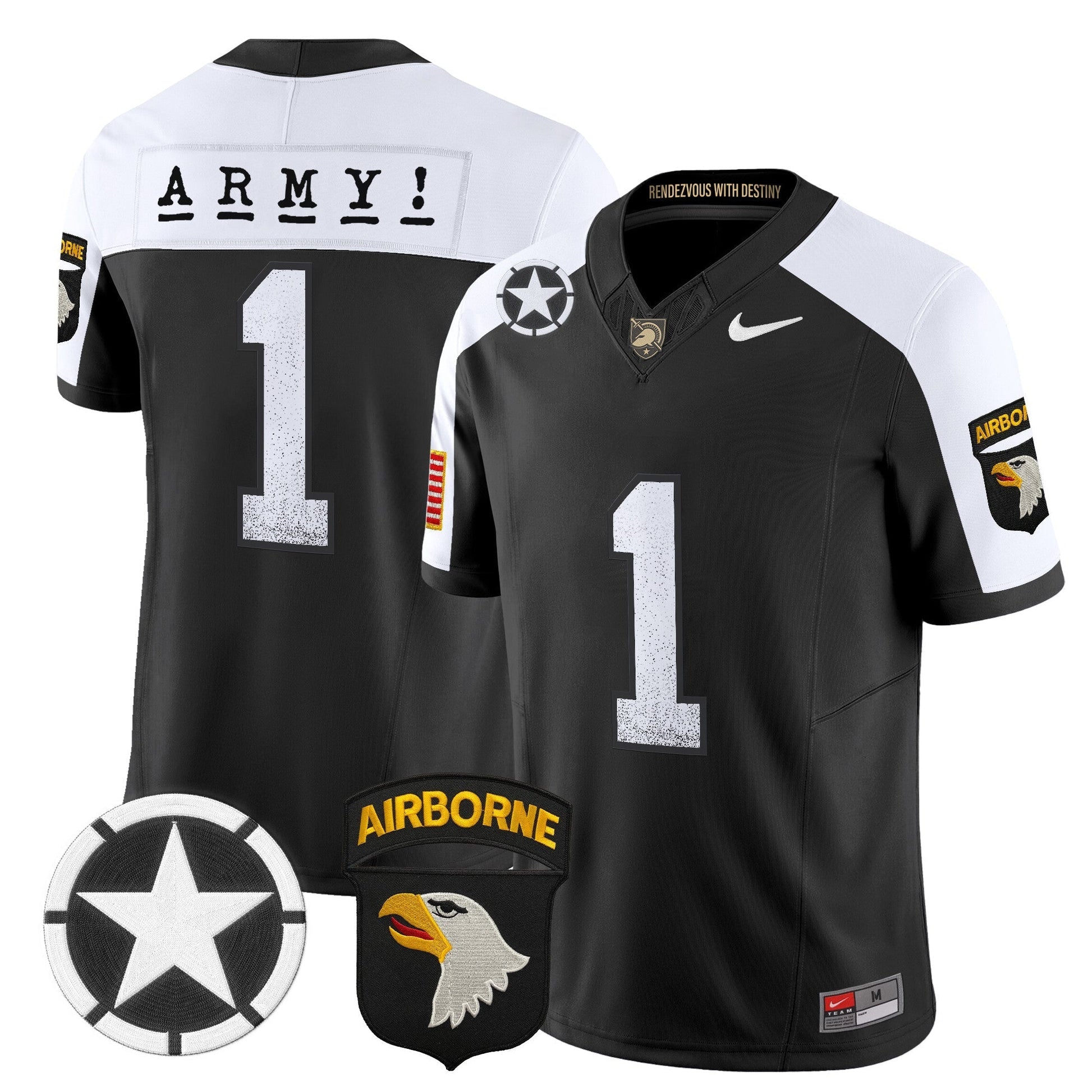 Men's Army Black Knights 2025 Screaming Eagles Vapor Limited Jersey - All Stitched