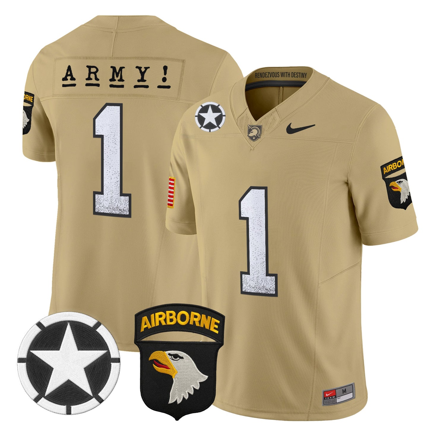 Men's Army Black Knights 2025 Screaming Eagles Vapor Limited Jersey - All Stitched
