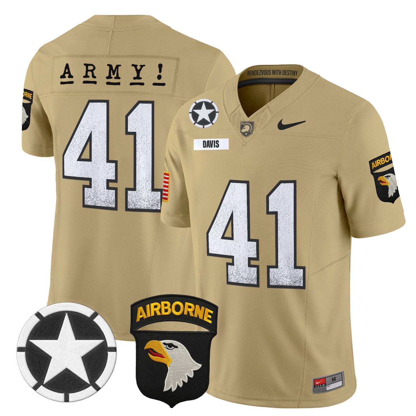 Men's Army Black Knights 2025 Screaming Eagles Vapor Limited Jersey - All Stitched