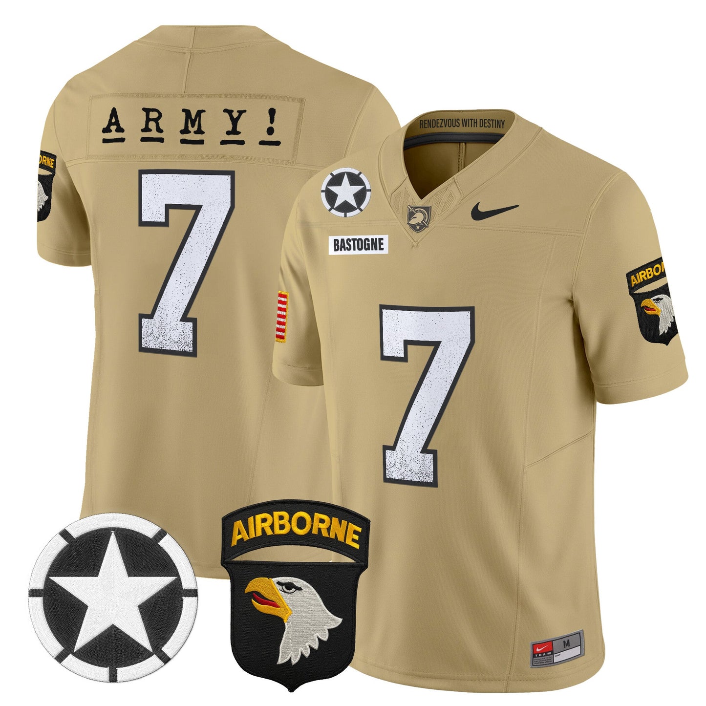 Men's Army Black Knights 2025 Screaming Eagles Vapor Limited Jersey - All Stitched