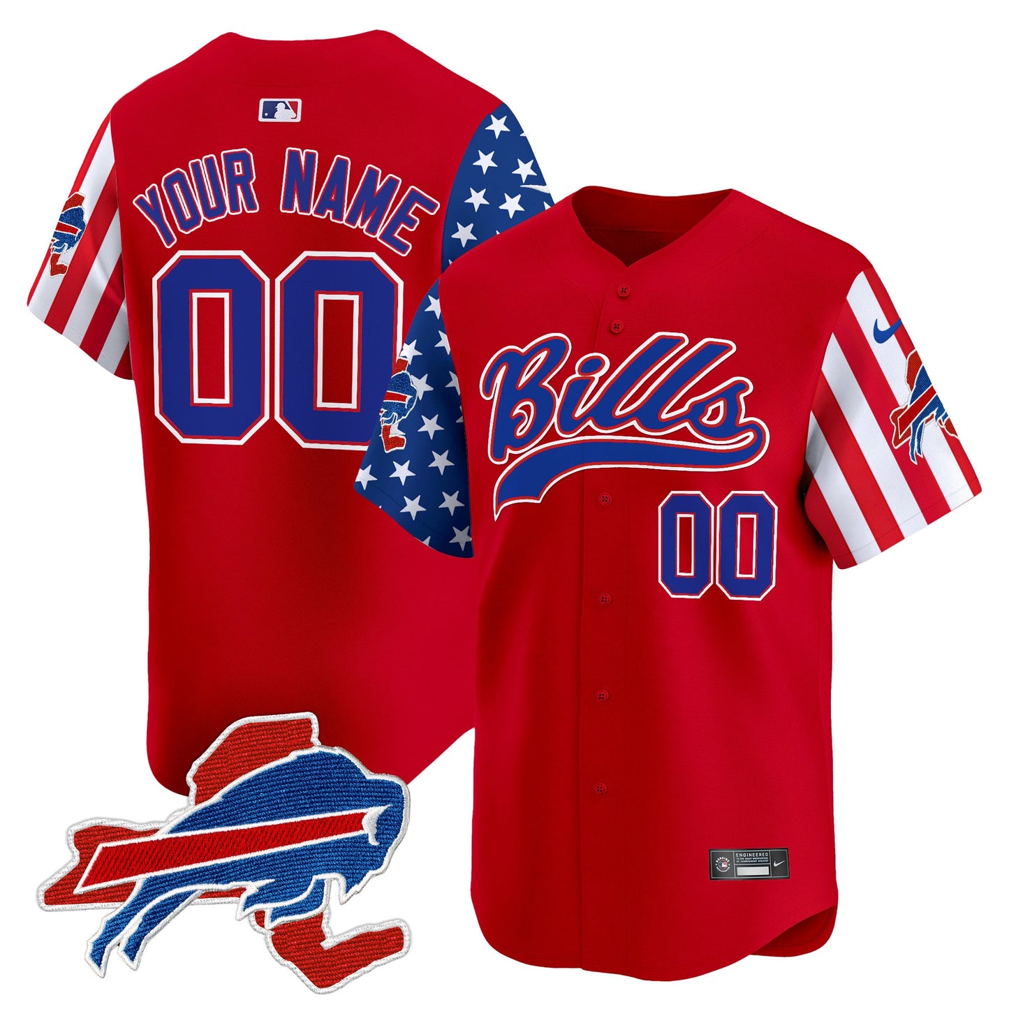 Buffalo Bills 2024 American Style Vapor Baseball Custom Jersey - All Stitched