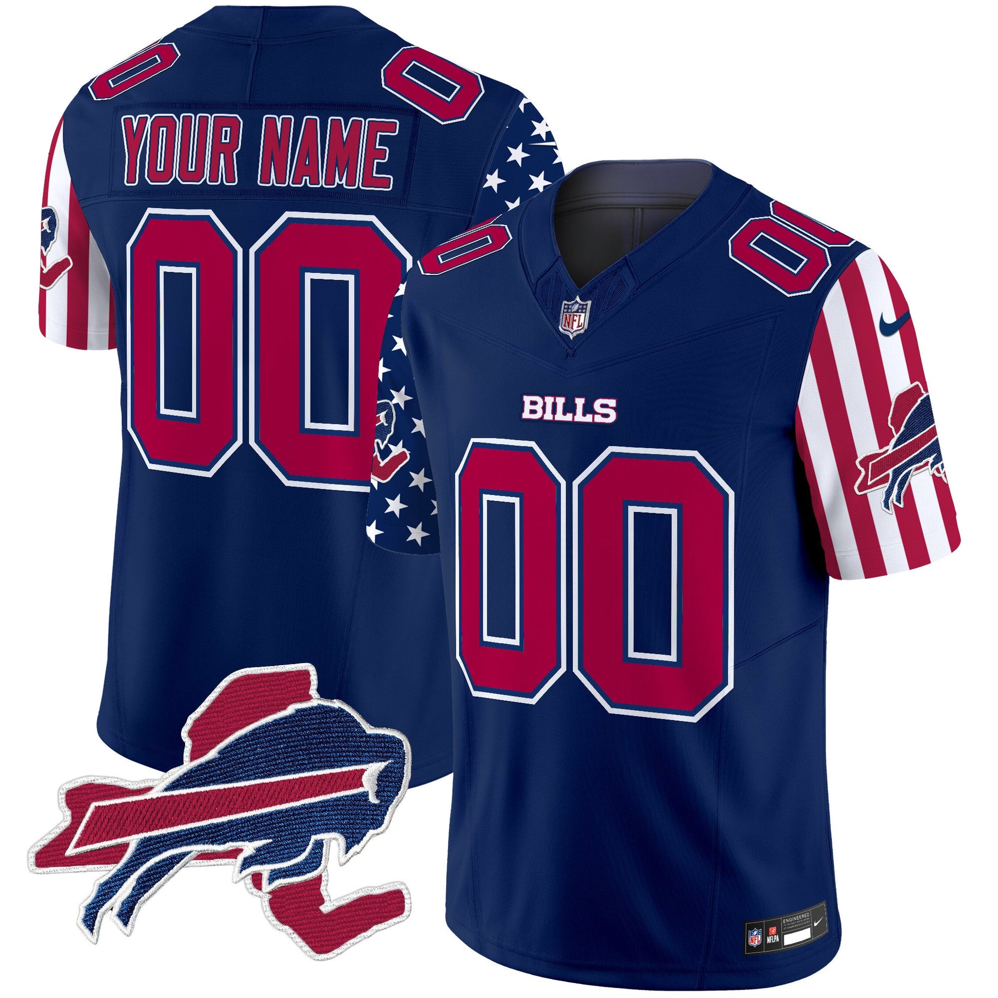 Bills American Style Vapor Limited Custom Jersey V2 - All Stitched