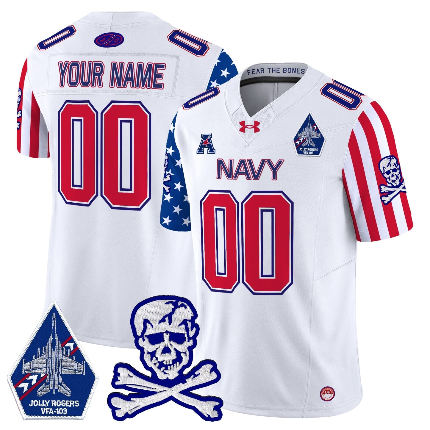 Navy MID 2024 American Style Vapor Limited Custom Jersey - All Stitched