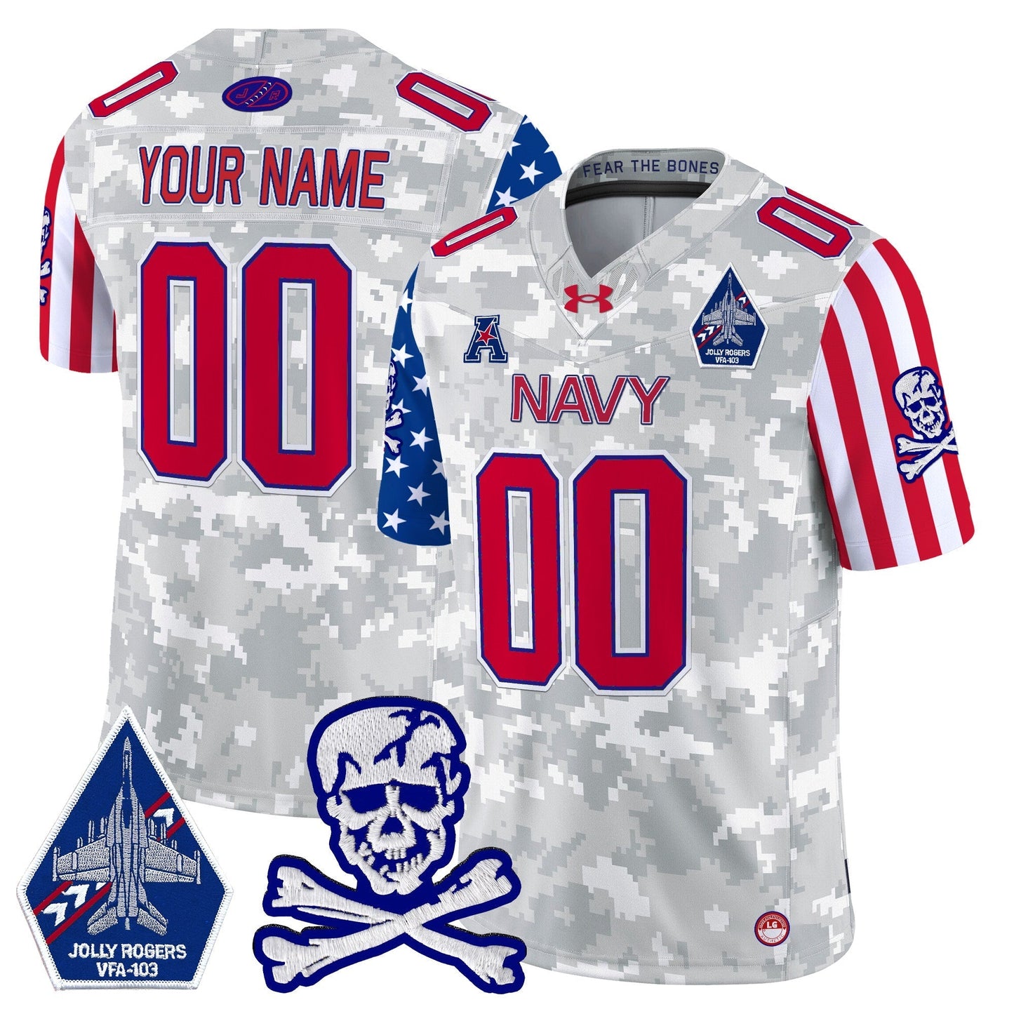 Navy MID 2024 American Style Vapor Limited Custom Jersey - All Stitched