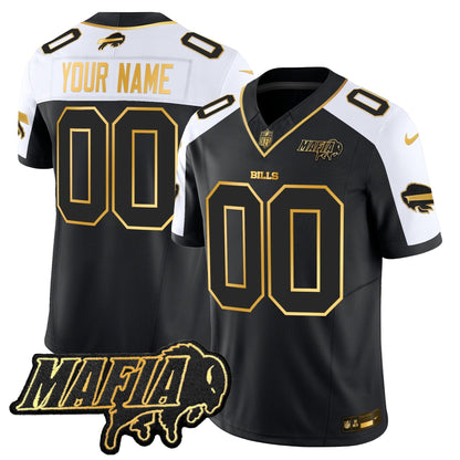 BUF 2024 Bills Mafia Patch Gold Vapor Limited Custom Jersey - All Stitched