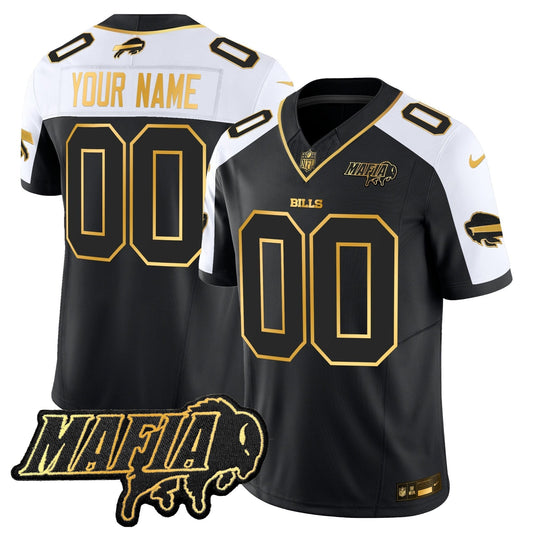 BUF 2024 Bills Mafia Patch Gold Vapor Limited Custom Jersey - Stitched
