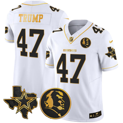 Cowboys Texas & John Madden Patch Gold Vapor Limited Jersey - All Stitched